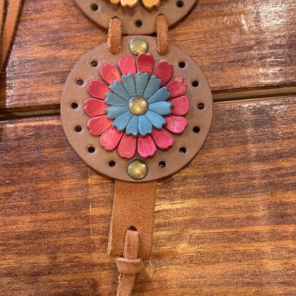 Vintage Boho Floral Leather Belt - Picture 5 of 16